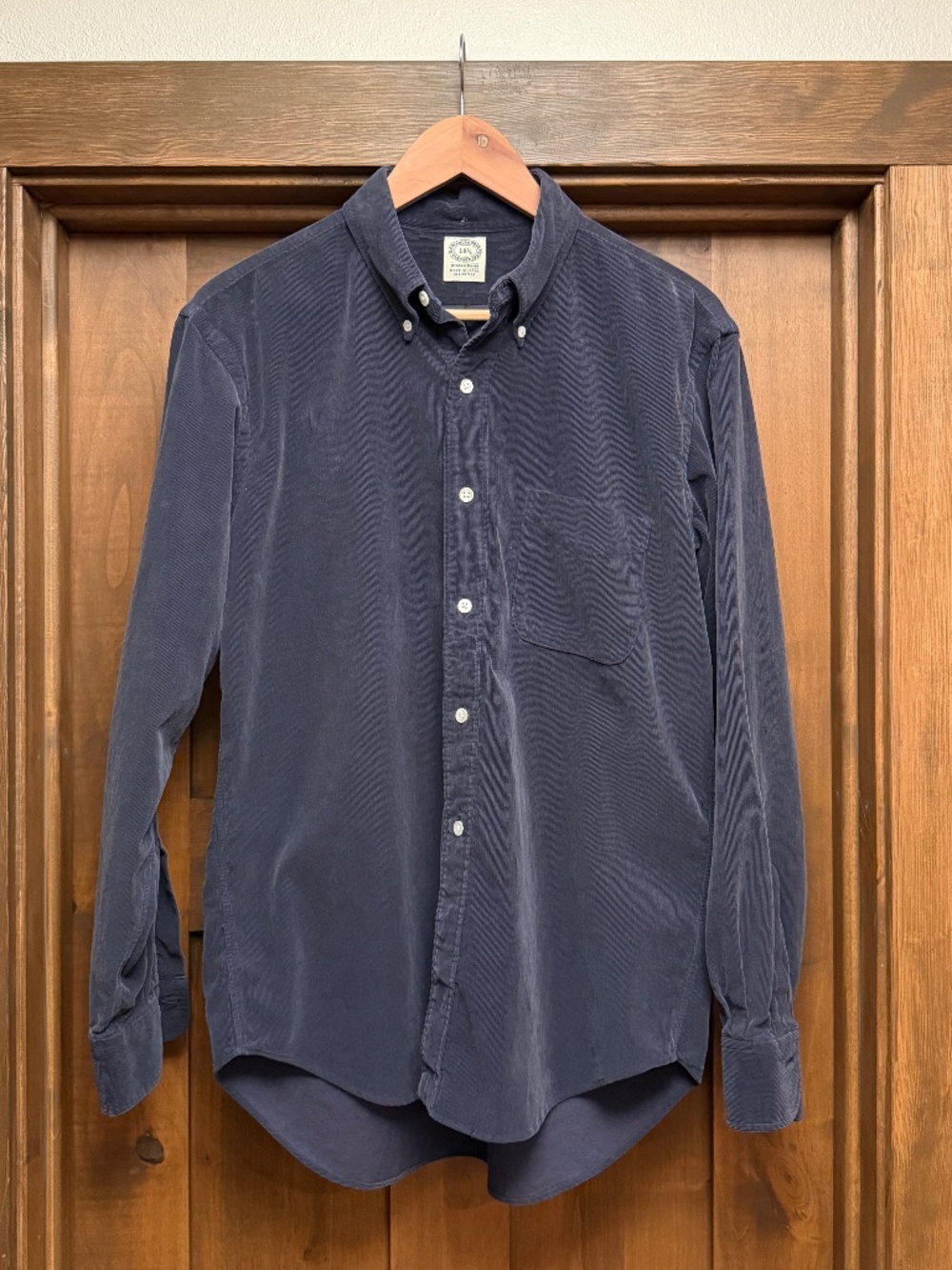 Kamakura Shirts Vintage Ivy Japanese Needlecord Navy Button Down Shirt Size 16.5